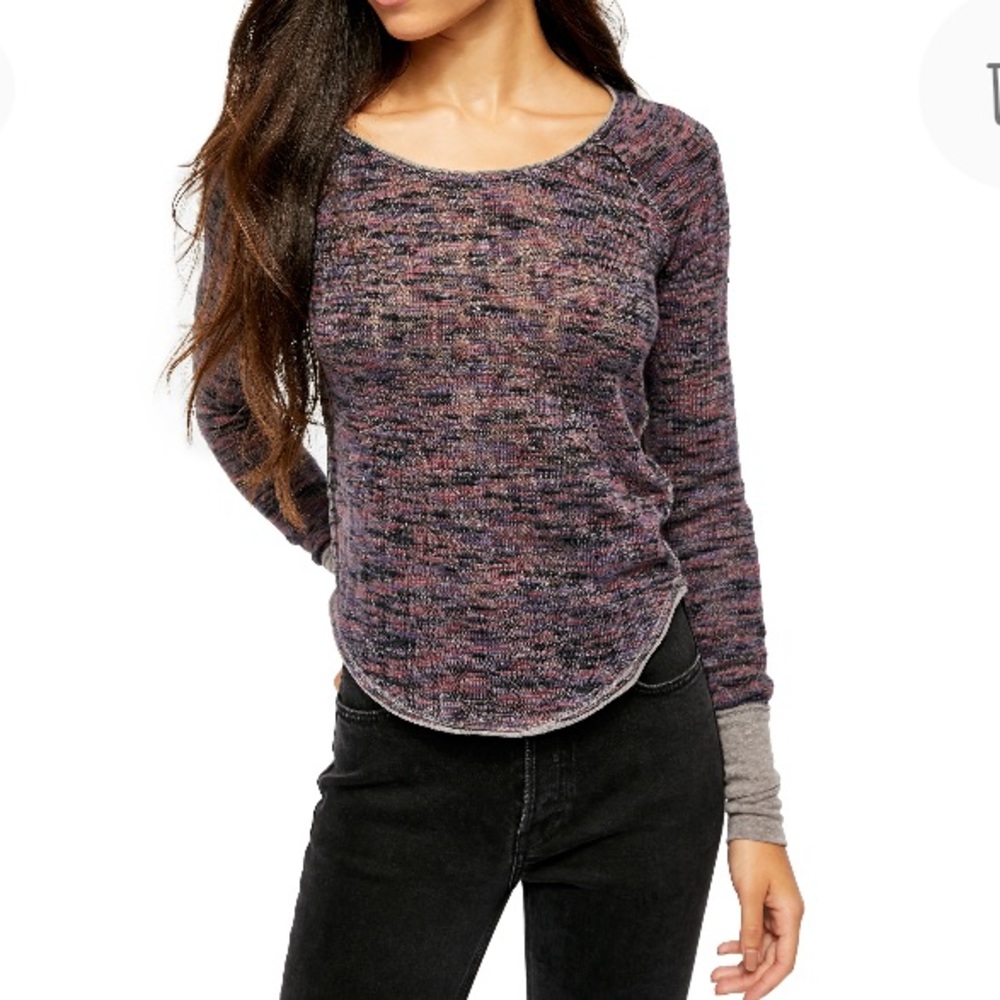 NEW Free People We The Free Scoop Neck Top, Size Small, Purple